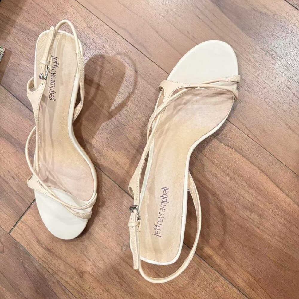 Jeffrey Campbell Ivory Strappy Slingback Sandals